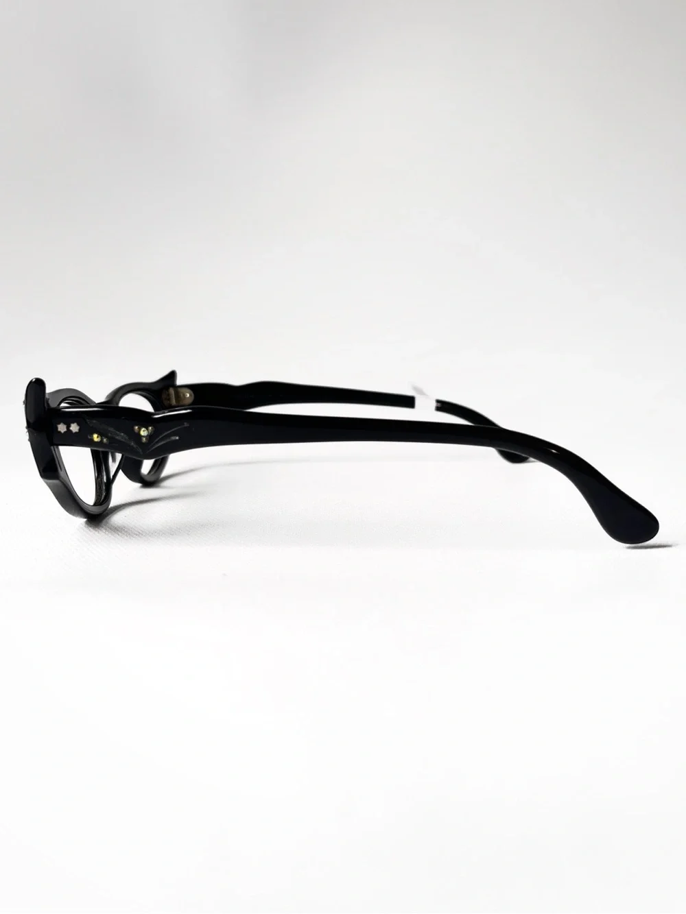 Vintage PETITE Fit Wing Eyeglasses MCM 1950s Cat Eye Rhinestone Glasses France